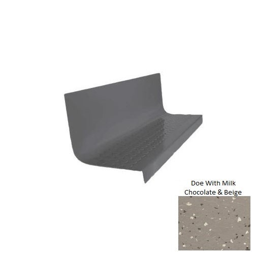 Spextones Doe With Milk Chocolate & Beige Type 1701 Distinct Designs Rubber - 20 1/2" X 72" Stair Tread - Rgt Radial Ii Raised Disc Design