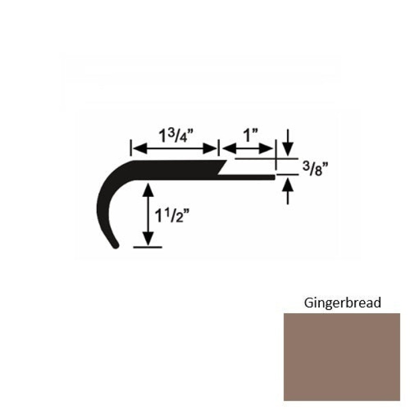 Solid 12 Gingerbread Rubber Single Flange Carpet Stair Nosing
