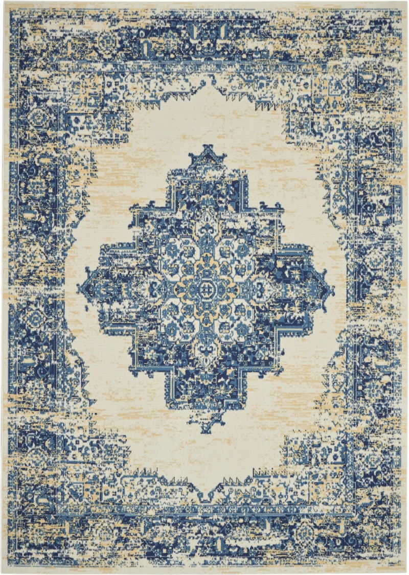 Grafix White Vintage Area Rug, 7 Ft x 10 Ft
