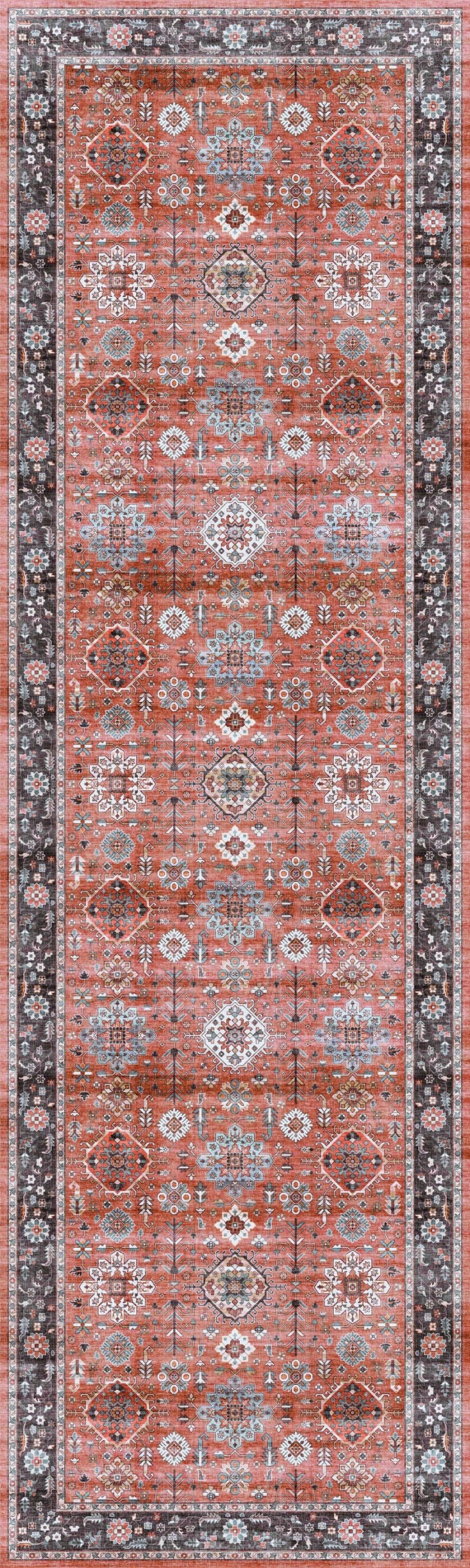 Fulton Rust Ful12 Polyester Vintage Area Rug - 8 Ft - Rust