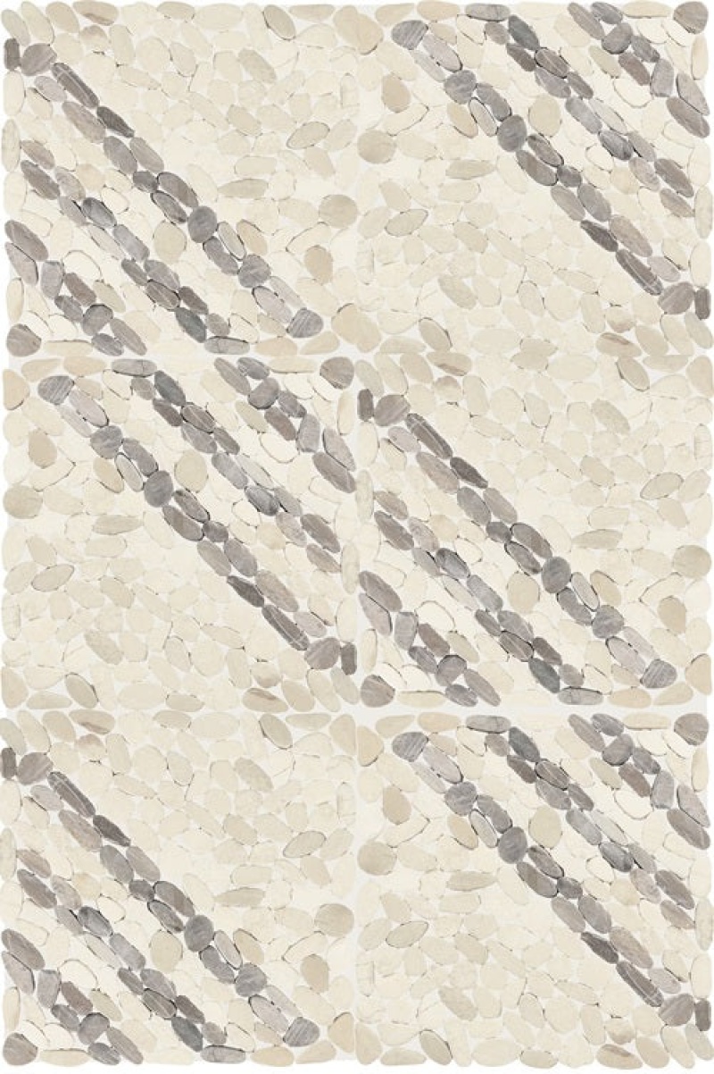 Pebble Oasis Seashell Pebble Mosaic - Striped - Tumbled
