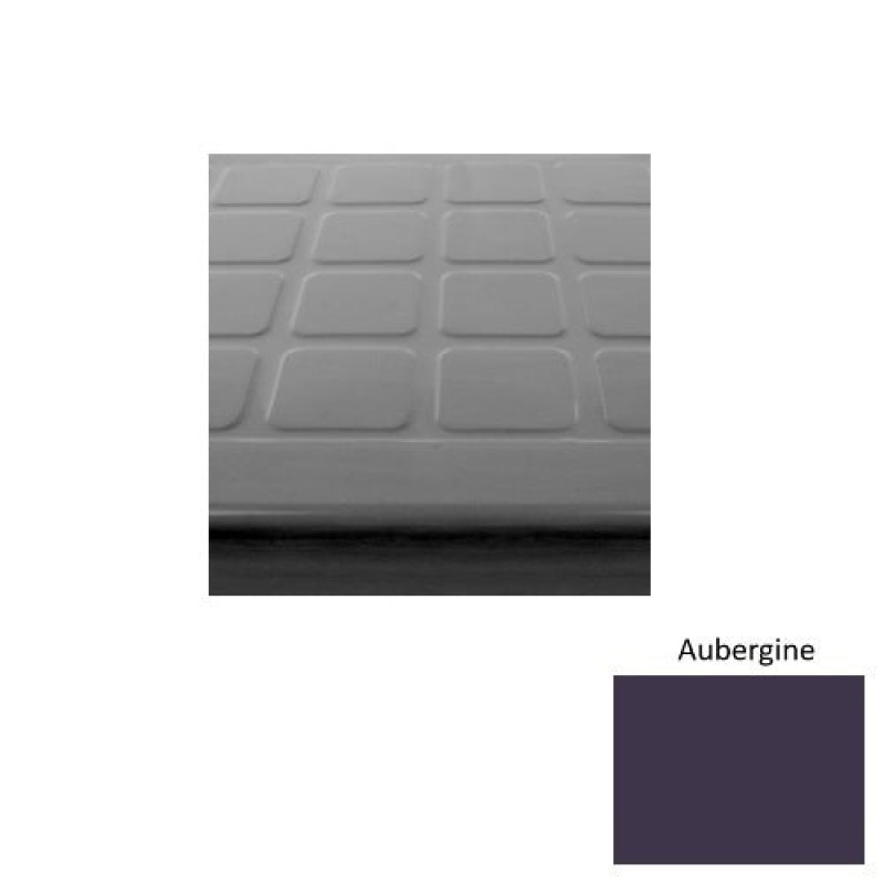 Solid 94 Aubergine Raised Square Rubber (Sq) With Safety Yellow Abrasive Strip Stair Tread - Textured
