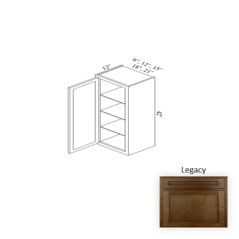 Legacy Wood Kitchen Wall Cabinet 21" x 42" x 12"