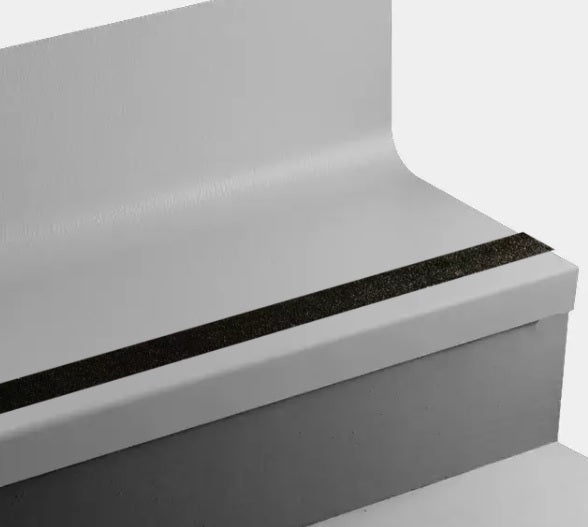 Pewter Hammered Rubber Stair Tread with Riser