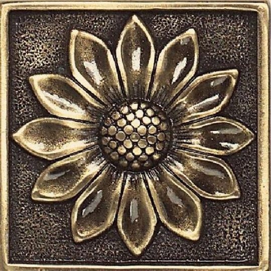 Massalia Bullion Metal Wall Trim - 2" X 2" Floral Dot - Matte