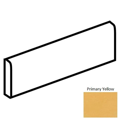 Theoretical Bold Primary Yellow Porcelain Floor & Wall Trim - 3" X 12" Bullnose - Matte