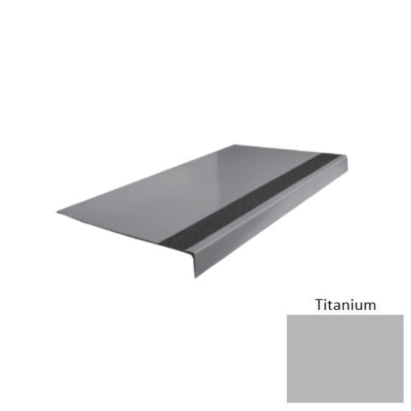 Flextones Titanium Type 170 Distinct Designs Rubber - 12 1/4" X 72" Stair Tread - Smooth