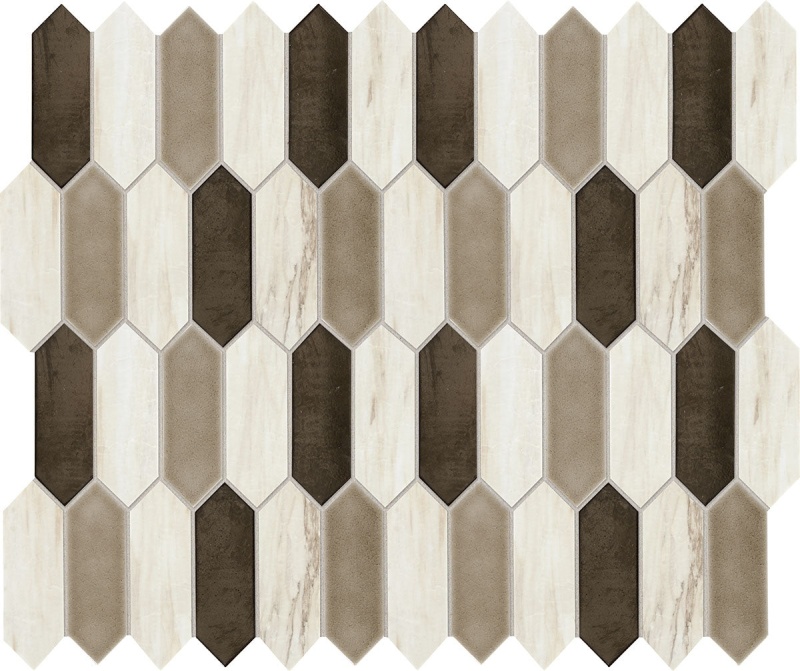 Fonte Pier White Blend Marble Mosaic - 2" X 3" Picket Fence - Honed, Per Pack: 8.02 Enter Quantity In Sqft