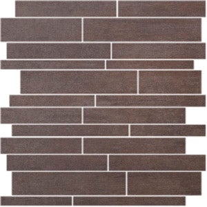 Brush Stroke Walnut Stroke Porcelain Mosaic - Linear - Honed