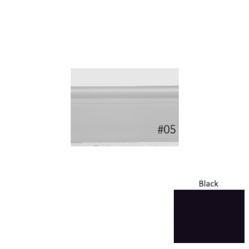 Pinnacle Plus #05 Contrive Black Rubber Coil Wall Base - 2 1/2" X 60 Ft