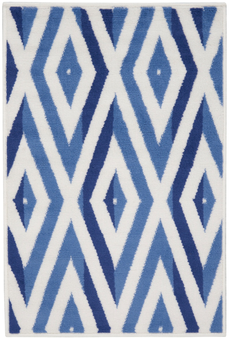 Whimsicle Whs04 Ivory Blue Polypropylene Modern Area Rug