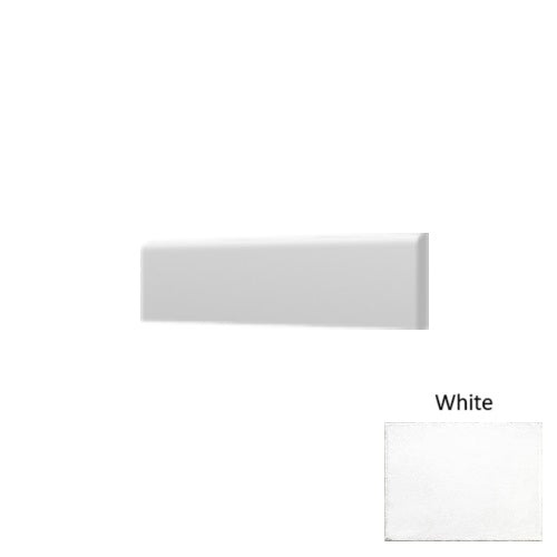 Olaria White Ceramic Wall Trim - 2" x 6" Bullnose - Glossy