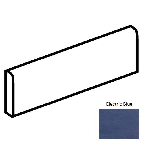 Theoretical Bold Electric Blue Porcelain Floor & Wall Trim - 3" X 12" Bullnose - Matte