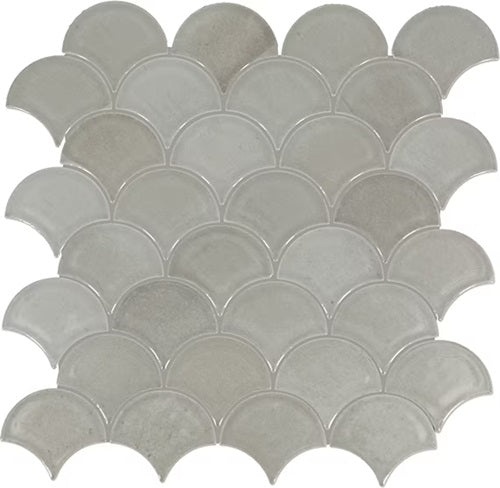 Miramo Oyster Microban Ceramic Mosaic - 3" Fan - Glossy