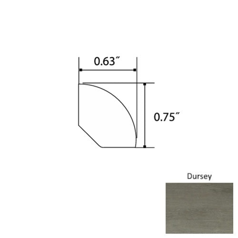 Garnet Dursey Luxury Vinyl Moulding / Trim - 94" Quarter Round - Mineral Enhanced Uv Coating