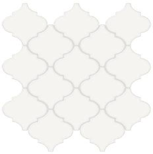 Soho Bevel Canvas White Ceramic Mosaic - Arabesque - Glossy