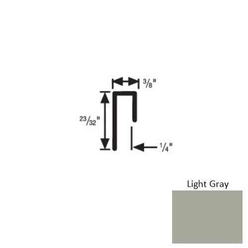 Flextones Light Gray Vinyl 175 Square Carpet Cove Cap, 3/8" x 12 Ft