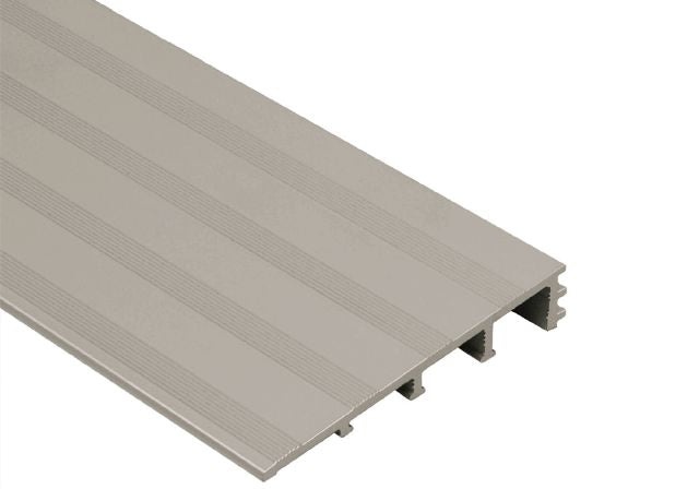 Reno Ramp K Reducer Metal Tile Edging Trim - Satin Anodized Aluminum - 1/2" X 98 1/2"