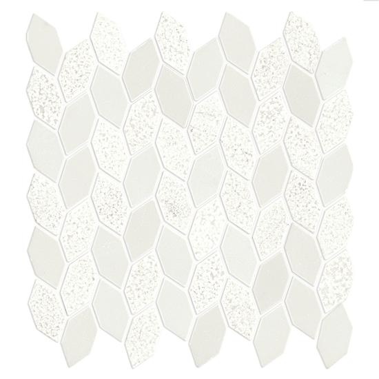 Candora Vestal White Marble Mosaic - Linear Leaf - Mixed