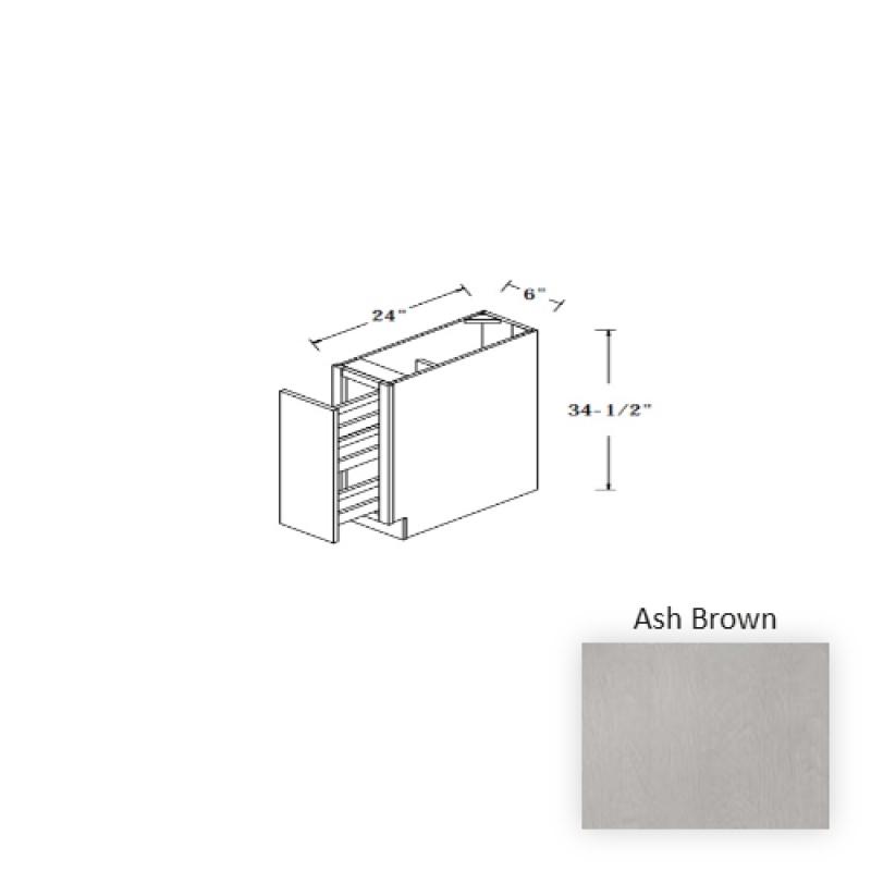 Ash Brown Wood Kitchen Spice Rack Base
