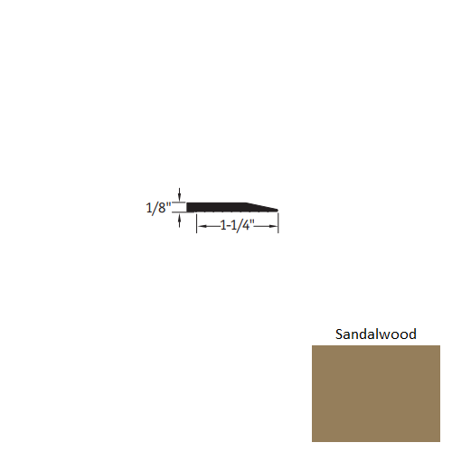 Johnsonite Sandalwood Vinyl Reducer Trim