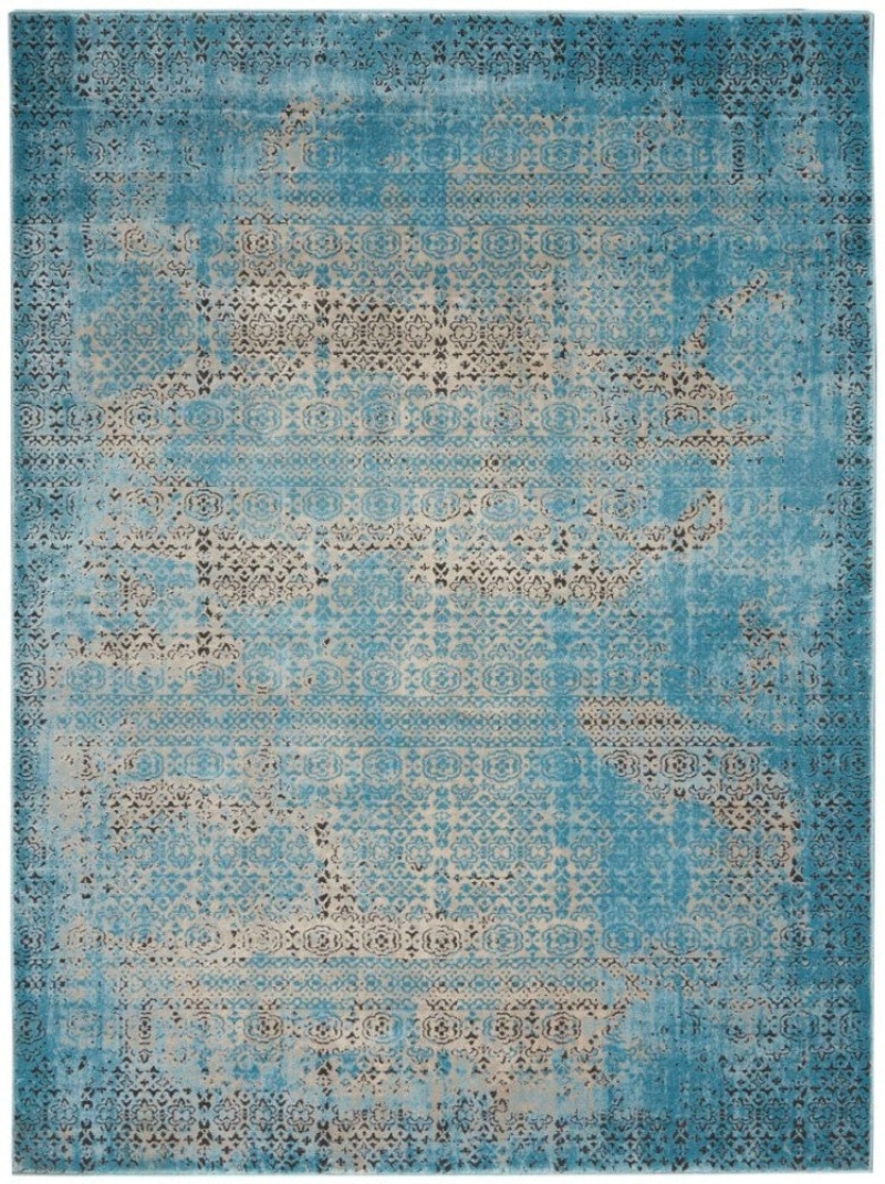 Blue Traditional Area Rug, 5 ft x 7 ft