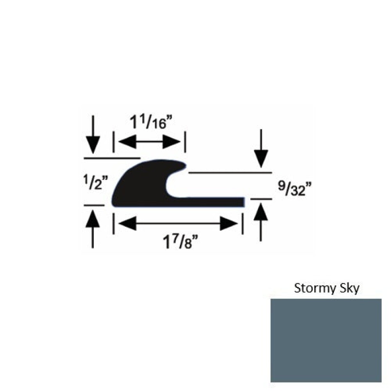 Solid 40 Stormy Sky Rubber Carpet Edge Guard