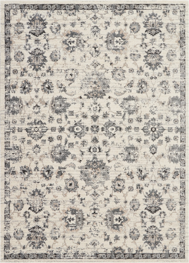 Fusion Cream / Grey Vintage Area Rug 10 Ft x 13 Ft