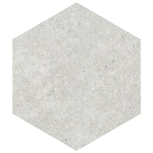 Traffic Silver Porcelain Tile - Glossy Hexagon