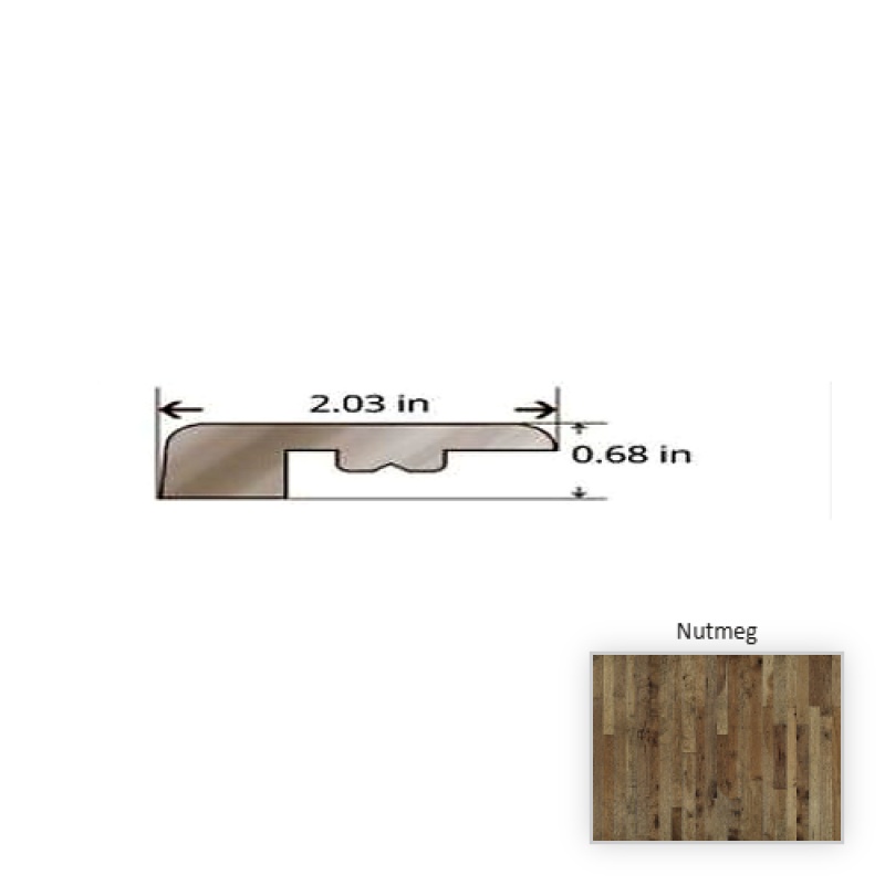 Organic Solid Hickory Nutmeg Hardwood Moulding / Trim - 84.25" Threshold - Truemark Glaze Tek