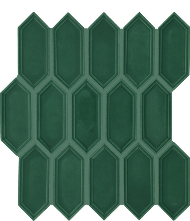 Luminique Juniper Ceramic Mosaic - 2" x 5" Picket Fence - Glossy