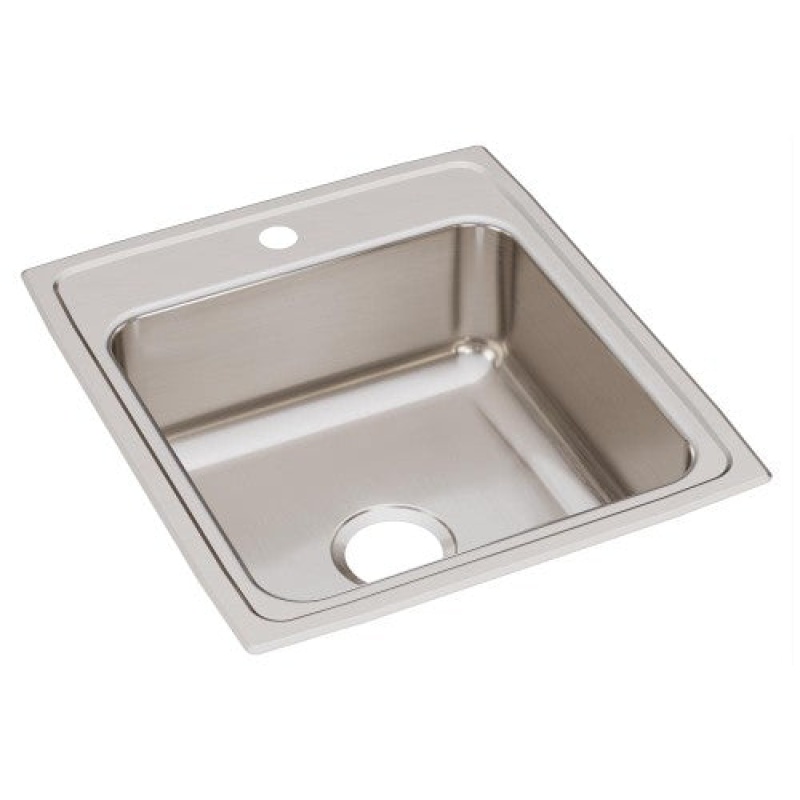 Lr20221 Lustertone Classic Stainless Steel Drop In Single Bowl Kitchen Sink - 19 1/2" X 22" X 7 5/8" With 1 Hole - Stainless Steel