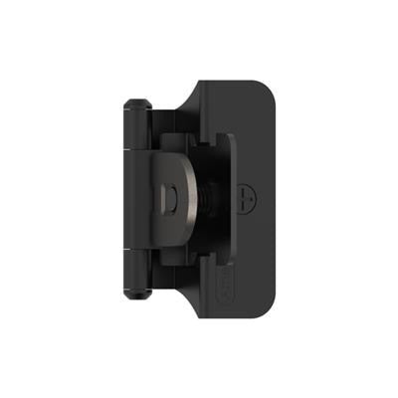 Matte Black Steel Face Frame Self Close Mortise Cabinet Hinge - 1/4" (7 Mm) Overlay - Matte Black