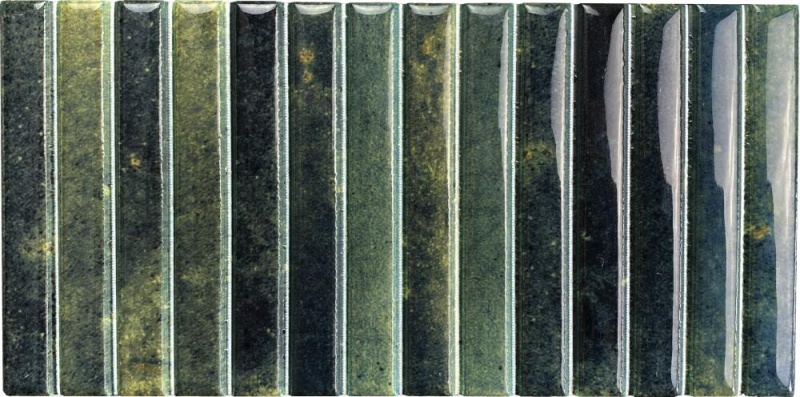 Dune Kit Kat Grass Porcelain Mosaic - Convex - Glossy