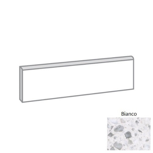 Terazio Bianco Porcelain Floor & Wall Trim - 3" X 24" Bullnose