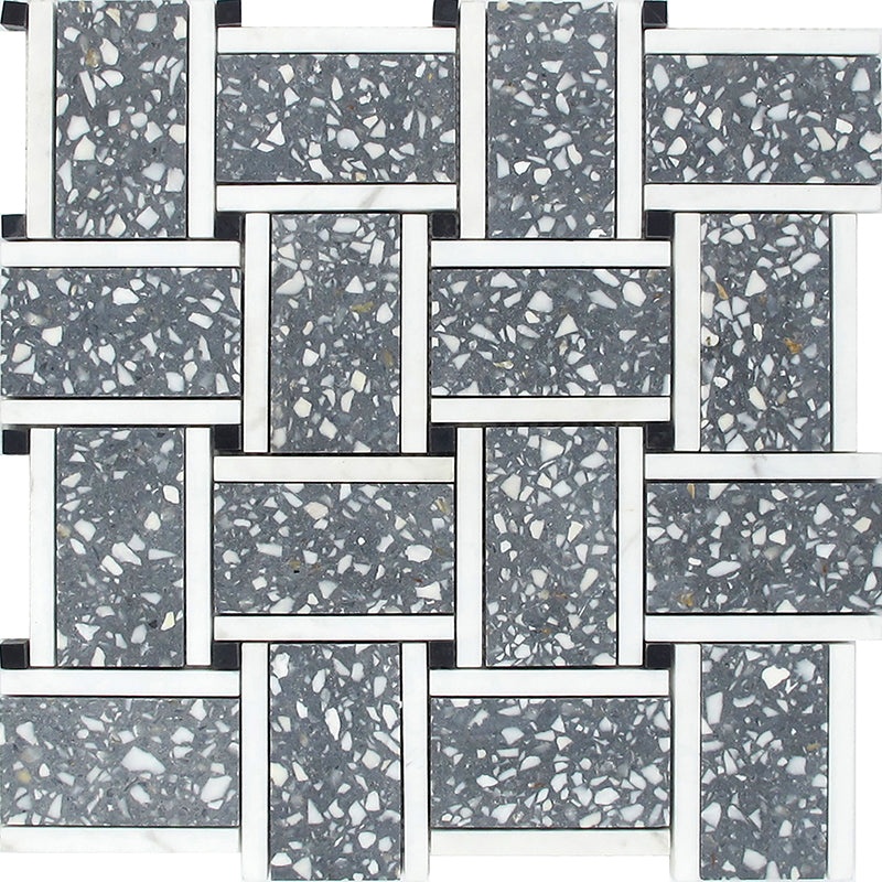 Veneziana Torcello Mixed Mosaic - Basket Weave - Honed
