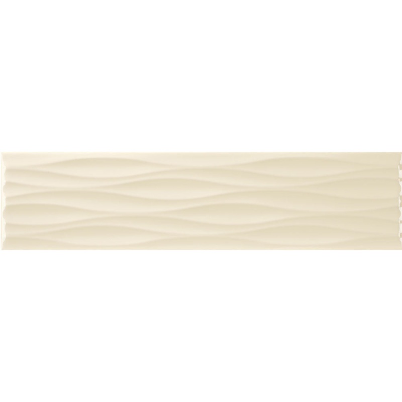 Krea Vanilla Ripple Ceramic Tile - Glossy