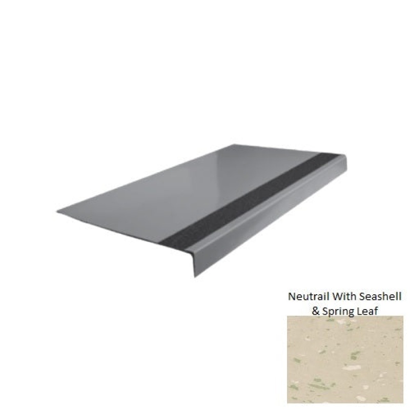 Spextones Neutrail With Seashell & Spring Leaf Type 170 Distinct Designs Rubber - 12 1/4" X 72" Stair Tread - Smooth