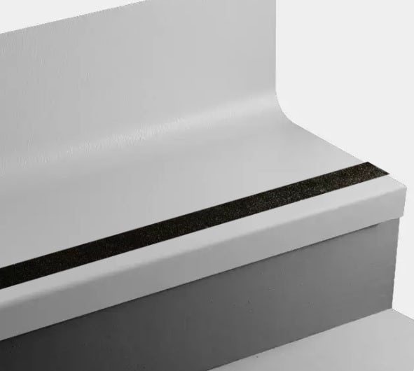 Vapor Grey Hammered Rubber Stair Tread With Riser