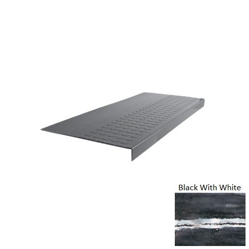Black Rubber Stair Tread, 15" x 72"