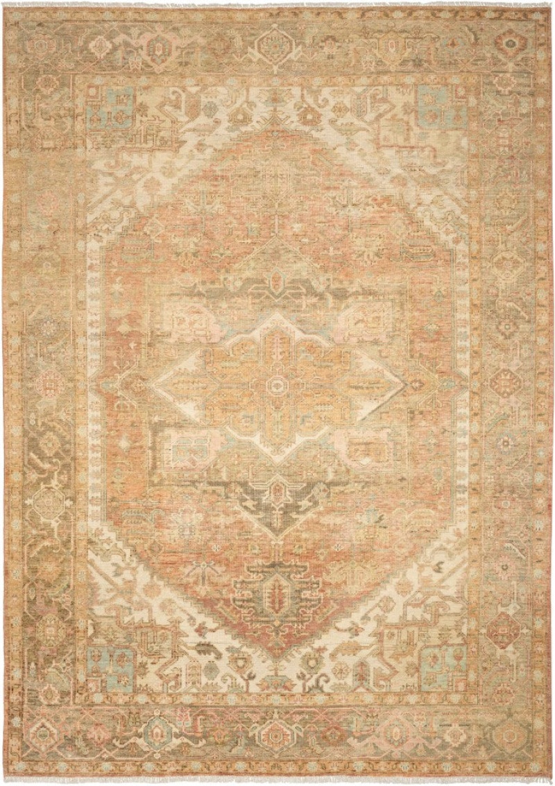 Heritage Vine Rust Htv06 Wool Blend Traditional Area Rug - 9 Ft X 12 Ft - Rust