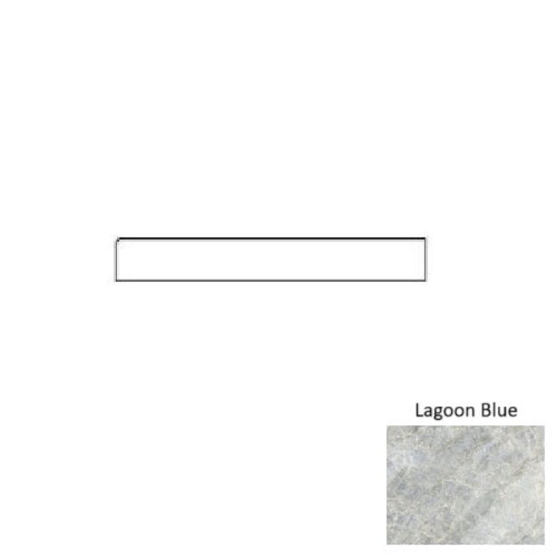 Oyster Lagoon Blue Porcelain Bullnose Trim 3" x 24" Matte