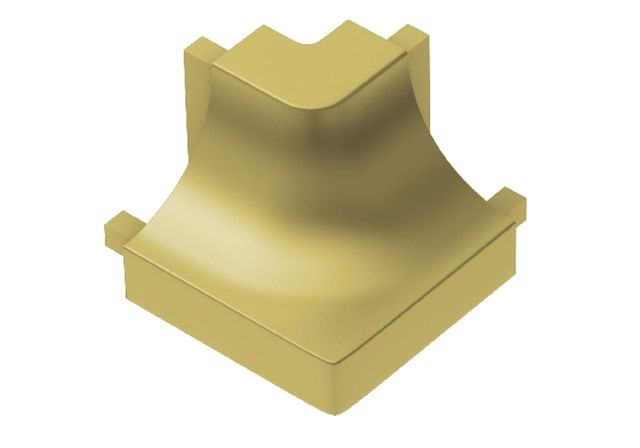 Dilex Ahk 90 Degree Outside Corner Metal Tile Edging Trim - Satin Brass Anodized Aluminum - 1/2" X 1"