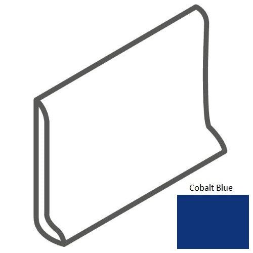 Color Wheel Classic Cobalt Blue Ceramic Wall Trim - 6" X 6" Sanitary Cove Base - Semi Gloss