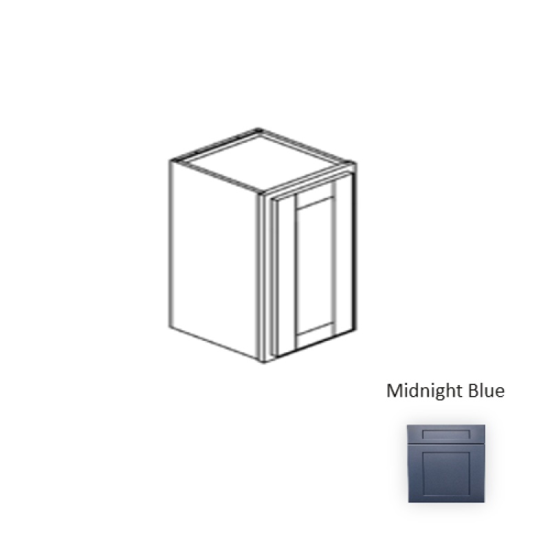 Framed Shaker Signature Midnight Blue Natural Clear Coat Wood Kitchen Wall Cabinet - 18" X 30" X 12" - Natural Clear Coat