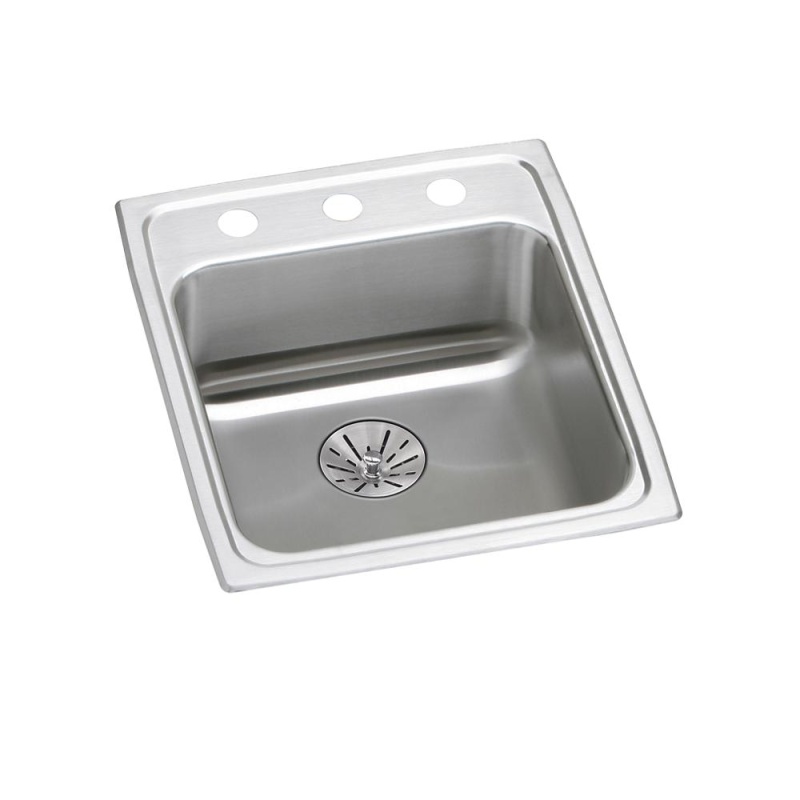 Lrad172065pd1 Lustertone Classic Stainless Steel Drop In Single Bowl Kitchen Sink - 17" X 20" X 6 1/2" With 1 Hole - Stainless Steel