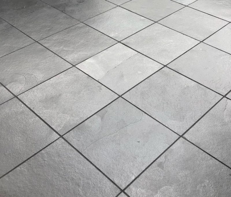 Charcoal Black Limestone Paver - Natural Cleft Face, Gauged Back - 24" X 24"