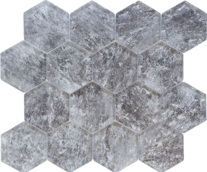 Revere Hazel Deco Glass Mosaic - 3" Hexagon - Glossy & Matte