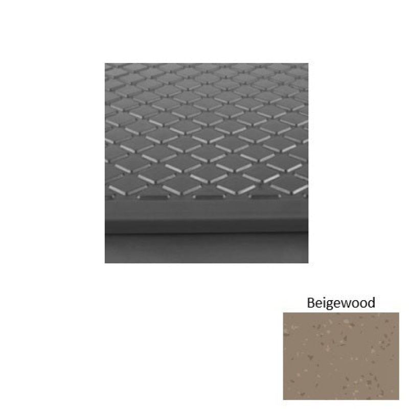 Symmetry 30 Beigewood Diamond Rubber (Sq) Stair Tread With Dupont Kevlar - Textured