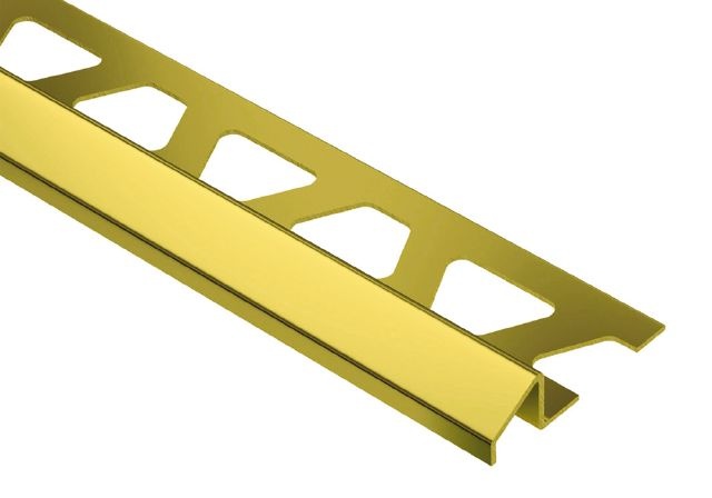 Reno U Reducer Metal Tile Edging Trim - Solid Brass